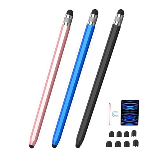 Granarbol Stylus Pens for Touch Screens, 2-in-1 Magnetic Stylus Pen High Precision & Sensitivity Capacitive Stylus for iPad iPhone Samsung Kindle Tablets All Universal Touchscreen Device-(Black/Blue/Rose Gold)