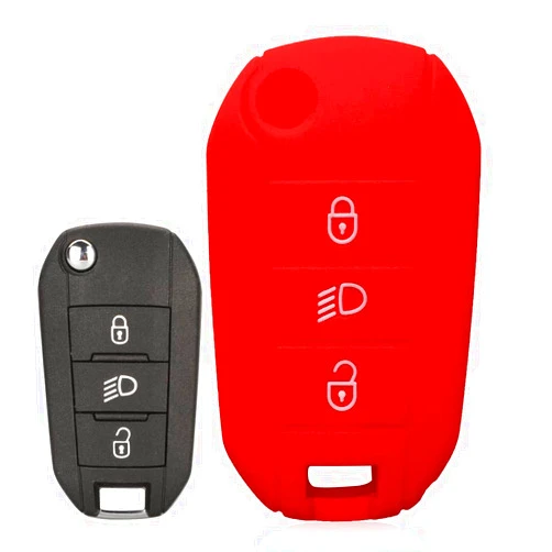 ECOiNVA for Peugeot Landtrek Traveller Crossover Instinct Quartz Pick Up e-Legend Silicone Car Key Shell Case Fob Cover