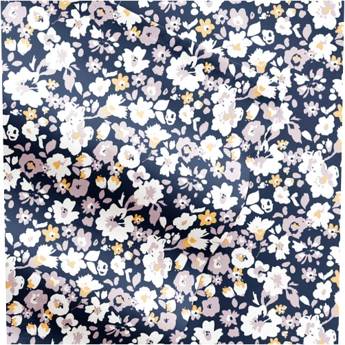 Merit Linens Patterned Ultra-Soft Bed Sheet Set - Delicate Blossoms - Twin Navy