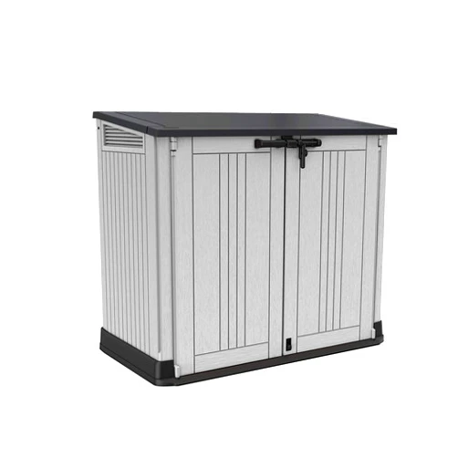 Keter Store It Out Nova Outdoor Garden Furniture Storage Shed Light Grey with Dark Grey Lid | Fade Free | All Weather Resistant | Safe and Secure | Zero Maintenance | 5 Year Warranty