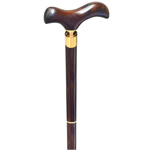 CHICYA Handcrafted Sturdy Wooden Walking Cane for Men Women,Portable Collapsible Walking Stick with Travel Bag,Replaceable Handle Ergonomic Comfortable Derby Wood Canes for Seniors(35 Inch)