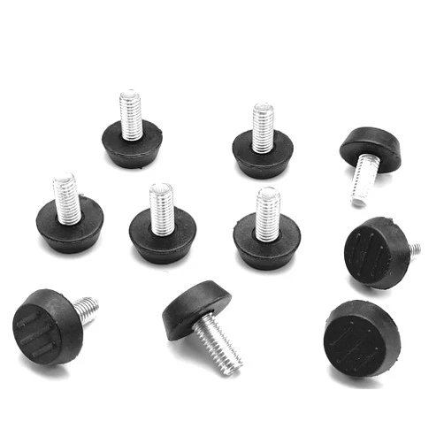 XYY M8x20mm Screw Mount Plastic Base Furniture Glide Adjustable Leveling Foot 20pcs