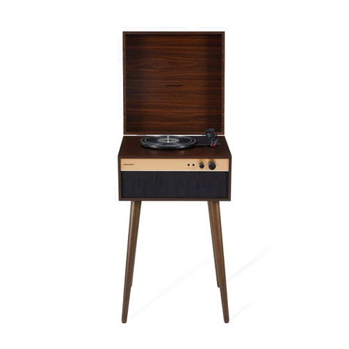 Crosley CR6236A-WA Jasper 3-Speed Bluetooth in/Out Vinyl Record Player Turntable with Built-in Speakers and Detachable Legs, Walnut