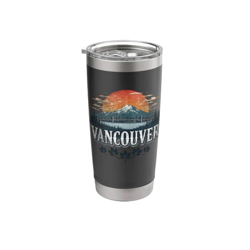 Vintage Vancouver Apparel for Travelers Retro Vancouver Landscape Vintage Souvenir Stainless Steel Insulated Tumbler