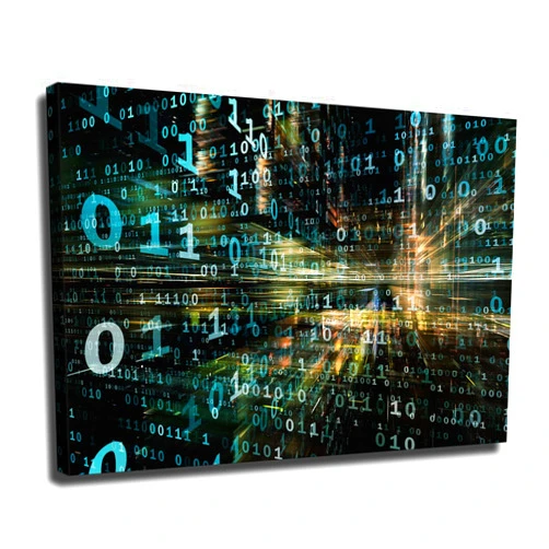 NGANOH Digital Technology Design and Production Poster Canvas Print Painting Picture Wall Art Home Hallway Bedroom Living Room Decor (12x18 inch,frame)