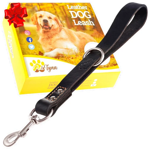 ADITYNA Short Leather Dog Leash 12