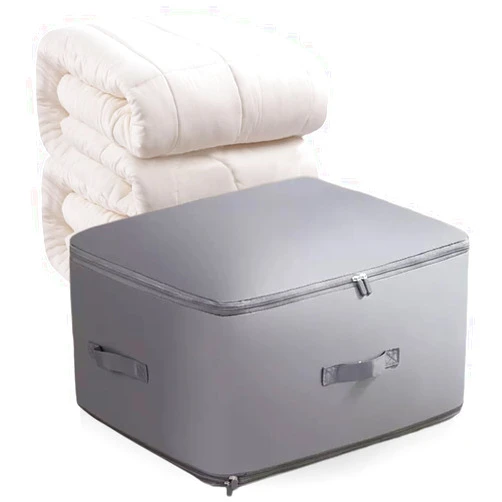 Pousbo Ultra Space Saving Self Compression Organizer, 2024 New Portable Heavy Duty Moving Clothes Compression Storage Bags, Large Travel Packing Bags with Handles for Blankets Bed Quilt (Gray, X-Large)
