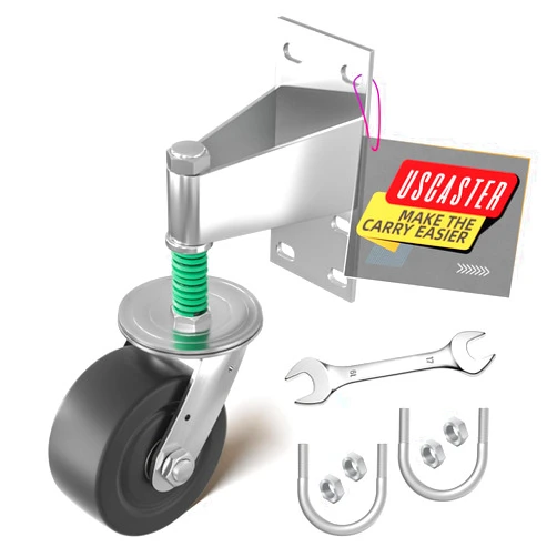 Uscaster Gate Wheel Caster 1400Ibs Capacity For Metal Tube Swing and Wooden Gates 6inch Heavy Duty Nylon Wheel 360 Degree Swivel Easy Install (6