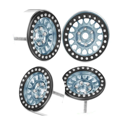 BRCatWPark RC 1.9 Beadlock Wheel Rims for 1/10 Axia1 SCX10 SCX10 II 90046 SCX10 III TRX4 D90 RC Crawler Car,Aluminum RC 1.9 Beadlock Wheel Rims,Titanium