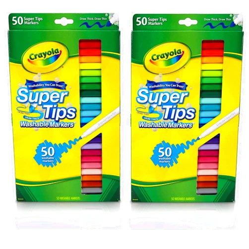 Crayola Super Tips Markers, Washable Markers, Gift, 50 Count-2 Pack
