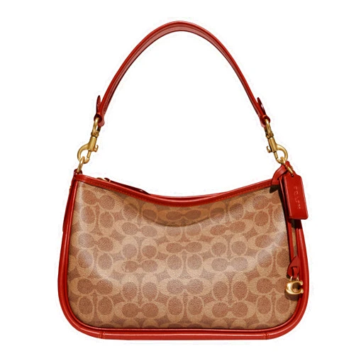 COACH Coated Canvas Signature Cary Crossbody, Tan Rust
