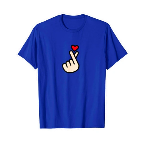Kpop Korean Finger Hand Heart Apparel Kpop Korean Finger Heart Symbol I Love You Saranghae T-Shirt