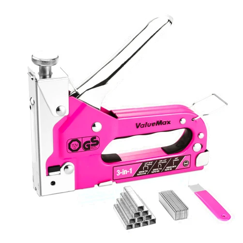 ValueMax Staple Gun, Heavy Duty 3-in-1 Manual Nail Gun with 2000 Staples, Remover, Upholstery Stapler for Wood, Furniture, Carpet, Carpentry, DIY, Wire, Decoration, Craft, Fixing Material, Decoration