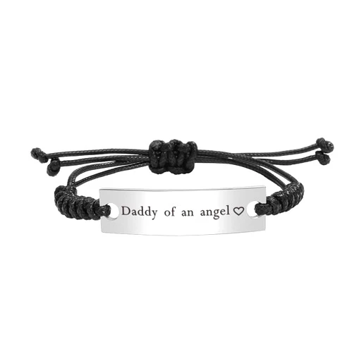 Kisseason Daddy Mommy of an Angel Engraved Bracelet Miscarriage Loss of Child Baby Memorial Bracelet Jewelry for Infant Loss