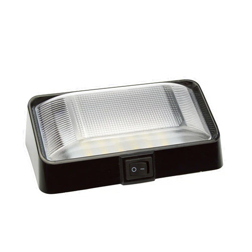 Pilotlights.net LED Porch Light with Switch - Interior Exterior Light 12V - Black Finish - Waterproof - RV, Truck, Trailer, Automobile or Utility LED Lamp 300 Lumens