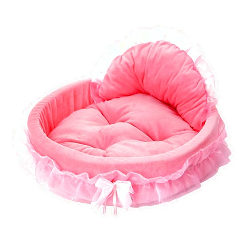 pawstrip Pink Dog Bed Washable Princess Cat Couch Soft Plush Pet Sofa Nest Mat Snuggle Kitten Puppy Cave Beds Cute Cozy Kitten Doggy Kennel Cushion Small Medium Dogs Cats Sleeping Pad (S, Pink)
