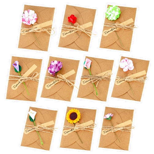 JOHOUSE 50PCS Blank Cards and Dried Flowers Greeting envelopes(4.2