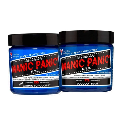 MANIC PANIC Atomic Turquoise Hair Dye Bundle with Voodoo Blue Hair Dye
