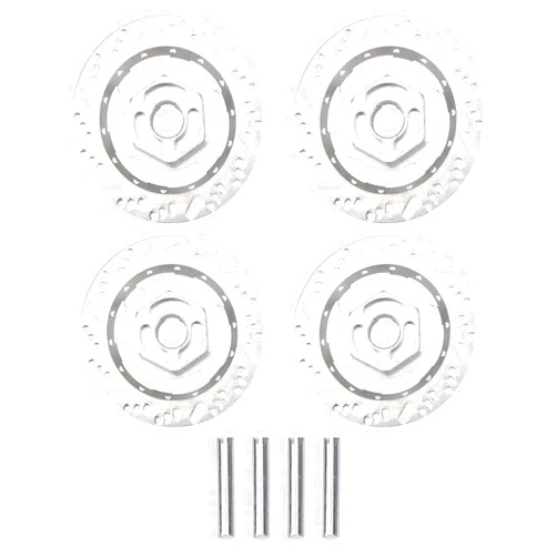 Share Goo 4Pack ShareGoo Metal 12mm Hex Hub Wheel Rim Tires Brake Disc Compatible with Traxxas Tamiya HSP HPI Redcat Racing 1/10 RC On-Road Car (Silver)