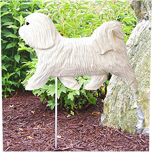 Michael Park Woodcarver Havanese Outdoor Garden Sign Hand Painted Figure White
