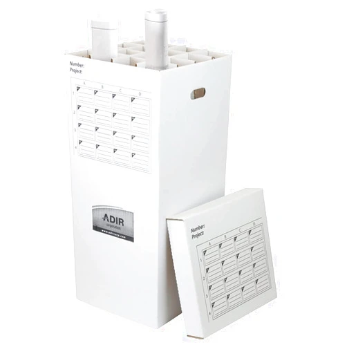 Adir Corp. Adir Cardboard Roll File Storage Organizer - Vertical File Sorter - Blueprint, Poster, Plans, Gift Wrap, And Map Holder Station-16 Slots (for Rolls up to 37 Inches Long)