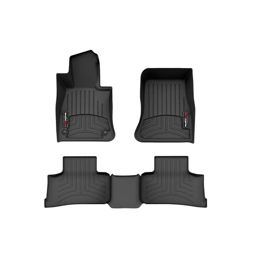WeatherTech Custom Fit FloorLiners for Mercedes AMG GLC 43 Coupe, GLC Coupe, GLC SUV, AMG GLC 63 S E Performance Coupe, AMG GLC 43 SUV - 1st & 2nd Row (441812-1-2), Black