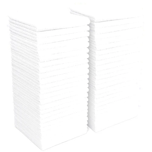 AIDEA Microfiber Cleaning Cloths White-50PK, Absorbent Cleaning Rags, Lint-Free Rags, Kitchen Towels Dusting Cloth, Bar Rags for Cleaning, Cleaning Towels Wash Cloth, Dish Towels White-11.5