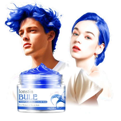 Lonstin Temporary Hair Color For Kids Blue, lonstin Denim Blue Hair Dye Kids Hair Gel Washable Hair Wax Color Paint Wax For Women Men Dark Hair Halloween Christmas Party Girls Birthday