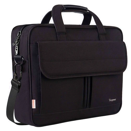 Taygeer Laptop Bag 15.6 Inch, Business Briefcase Gifts for Men Women, Water Resistant Messenger Shoulder Bag with Strap, Premium Office Bag, Carry On Laptop Case for Notebook/Computer/Laptop, Black