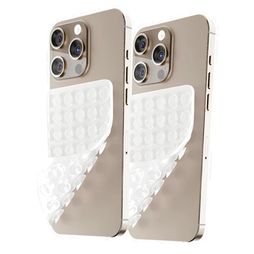 KSLIBSYS 2PCS Sticky Phone Grip, Shower Mirror Phone Case Mount, Suction Cup Phone Mount, Hands-Free Mobile Stand for Selfies and Tiktok Videos