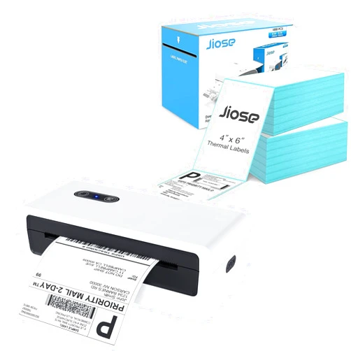 Jiose Bluetooth Thermal Label Printer + 1000pc 4X6 Labels