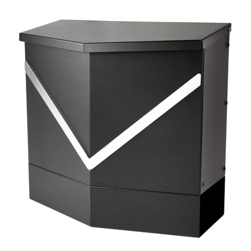 MIOZON Wall-Mount Mailbox for Outside with Lock - Secure Metal Mail Drop & Collection Box - Dimensions 13.4 x 12.4 x 4.3 Inches (Black)