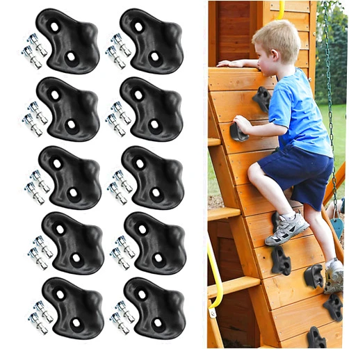 Mlijzard 10 Pack Rock Climbing Holds Extra Large for Kids/Adult,DIY Rock Climbing Wall Holds with Mounting Hardware Indoor Outdoor Playground Backyard Park Play Set