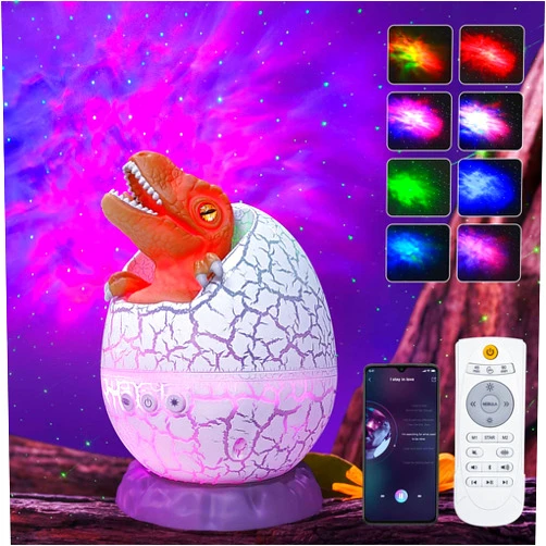 RUISHINE Star Projector Galaxy Projector Night light - Bluetooth Speaker, White Noise sleep, 360° Adjustable Starry,Nebula,Sky light Projector with remote,Timer function, Dinosaur Egg projector for kids Adults