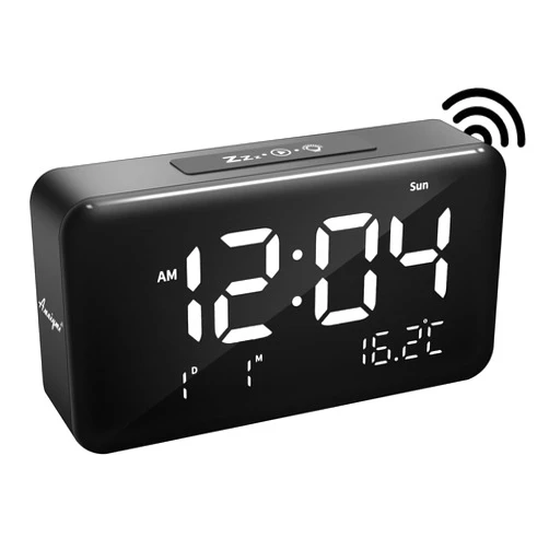 Awaiymi Talking LED Clock, Talking Clock with Volume Control, Talking Alarm Clock for Dementia, Hearing, Visually impaired Seniors, Digital Day Clock with Multiple Customized Alarms and temperature