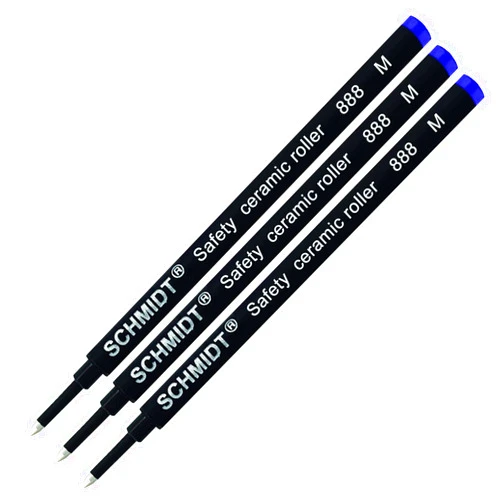 SCHMIDT 3 Pack - Blue-Schmidt 888 Medium Rollerball Refill