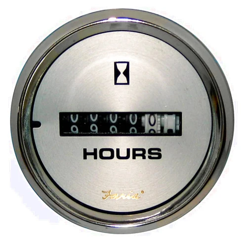 Faria 19020 Kronos Hourmeter Gauge 10,000 Hours - 12-32VDC, 2