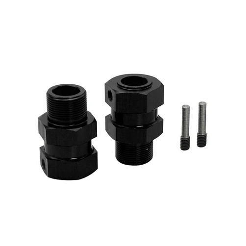 FLMLF Alloy CNC Rear Wheel Extended Shaft Hex Hub 24mm Black Fit 1/5 HPI RV KM Baja 5B 5T