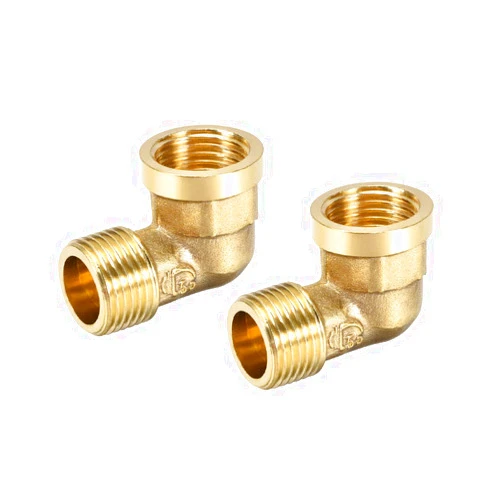 uxcell Brass Pipe Fitting 90 Degree Elbow G1/2 Male X G1/2 Female 2pcs