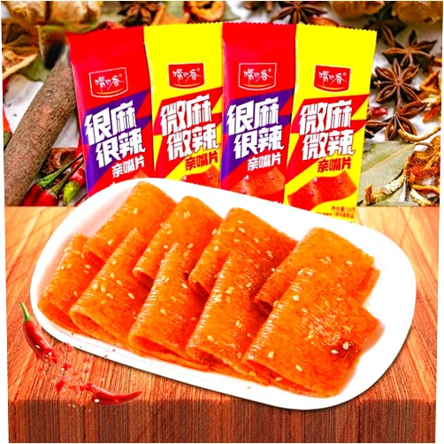 Wa sai luo Spicy and spicy slices,small gluten,Instant spicy food,Slightly spicy Spicy strips,Chinese Special Latiao snack food,various spicy foods,casual snacks,snacks gifts (mixed,10 packs)