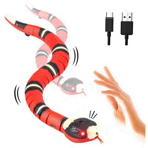 Paddsun Cat Toys Electronic Smart Sensing Snake Toy for Pet Cat Toy Cat Interactive Toys with Sensing and Obstacle Avoidance Function USB Snake Toy Keep Cats Busy, Cat Toys