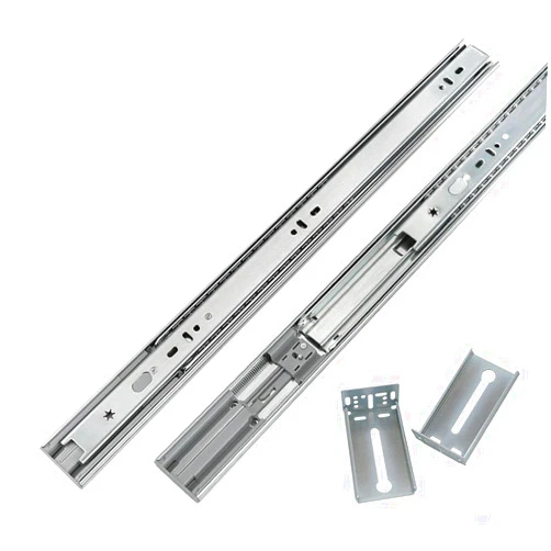LONTAN 1 Pair 22 Inch Side/Rear Mount Soft Close Drawer Slides Full Extension 3 FOLD Drawer Glides - 4502S3-22 Drawer Slides Bottom Mount Heavy Duty 100 LB Drawer Runners with Rear Mounting Brackets