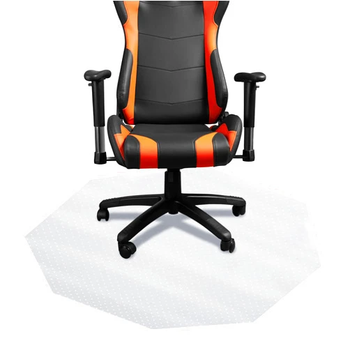 DESKU - Octagon Gaming Chair Mat, Computer and Office Chair Mat for Carpet, Clear, 46 Inches x 49.5 Inches