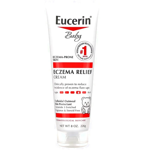 Eucerin Baby Eczema Relief Body Cream, Fragrance Free Baby Eczema Cream with Colloidal Oatmeal, Ceramide-3 and Licorice Root Extract, 8 Oz Tube