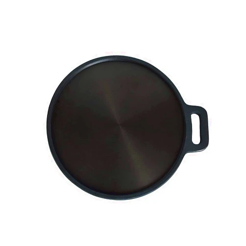 Highkind Cast Iron Cookware Pre Seasoned Dosa Tawa /12 inches/Seasoned ,Black,Flat Bottom Ready to use