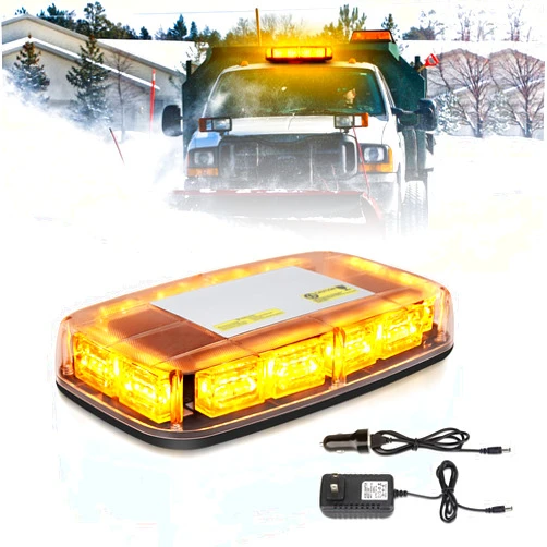 OPP ULITE Rechargeable Strobe Light Amber Wireless Battery, 17 Flashing Mode, High Low Brightness, 48pcs Led, Beacon Roof Top Hazard Flash Warning Lights for Vehicles Trucks Snow Plows Postal Mail ATV UTV