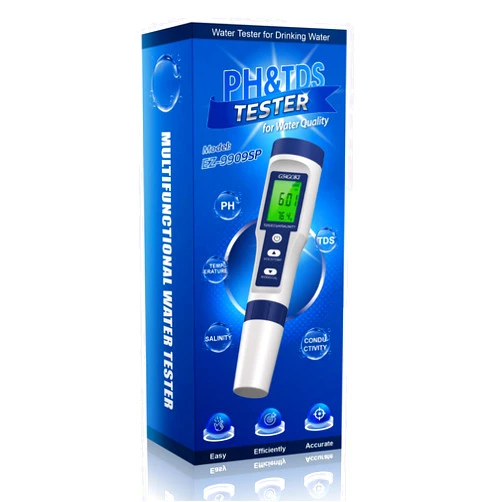 TUKIMA 5 in 1 TDS Meter PH Tester, 0.01 High Accuracy Digital PH Meter for Water, PH/TDS/EC/Salt/Temp Tester, PPM Meter Water Tester for Drinking Water, Hydroponics, Plants, Aquarium and Pool