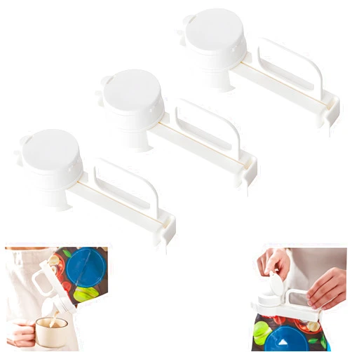 BINGONE Food Bag Sealing Clip with Pour Spout, Chip Bag Clips, Chip Bag Clips Set, Food Clips to Seal Pour Food Storage Bag Clip with Spout for Cereal, Snacks, and More (3 pcs)