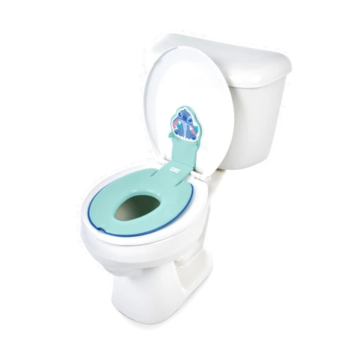 Bright Starts Disney Baby Stitch Flip & Sit Potty Training Seat, Attaches to Toilet Securely, Space Saving Design Fits Most Toilets, Easy to Clean