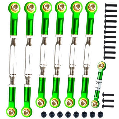 PXFAYSFQ Stainless Steel Adjustable Turnbuckles/Camber Links with Rod Ends Set for 1/10 Traxxas Slash 4X4/2WD, Rustler 4X4/2WD, Stampede 4X4/2WD, Hoss 4X4,Bandit/VXL RC Car Hops Up Parts(Green)
